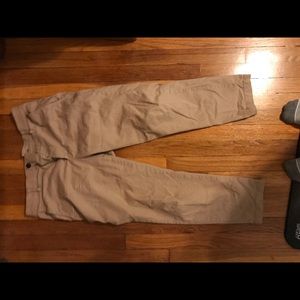Slim cropped mens khakis